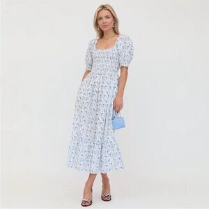 Hill House Home Louisa Nap Dress Blue Vine Stripe